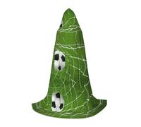 (soccer) Print Hooded Cape For Teenagers Costume Party, Halloween Hooded Cape Soft and Elastic,S