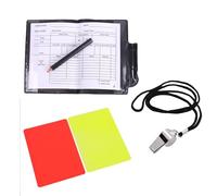 Soccer Referee Card Set Red Card Yellow Card Wallet Metal Referee Whistle and Score Sheet Soccer Referee Set