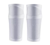 Soccer Shin Guard 1 Pair Soccer Shin Guard Sleeves,Football Pad Holder Protective Soft Calf Socks with Pocket(White,L)