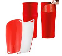 Soccer Shin Guard 1 Pair Soccer Shin Guards Sleeves with Inserted Pocket Cushion Protection Reduce Shocks(Red,S)