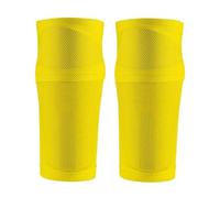 Soccer Shin Guard 1Pair Soccer Shin Guard Football Crashproof Calf Protector Nylon Leg Sleeves Sock with Pocket Training(Yellow,L)