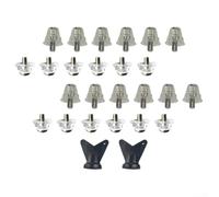 Soccer shoe nail replacement kit 12pcs with M5 screws in 15mm 18mm 13mm 16mm sizes offering aluminum cleats for enhanced grip on field surfaces (15mm/18mm)