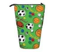 Soccer Softball Rugby,Standing Pencil Holder Stationery Bag Pencil Pouch Organizer Telescopic Pencil Case