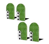 Soccer Sport 2 Pack Wood Bookends,Non-Skid Book Ends For Books Magazines,Decorative Bookends For Home Office