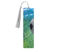Soccer Sports Ball Print 5pcs Wooden Bookmarks with Tassels, Reading Page Markers Book Marks, Gifts for Men Women