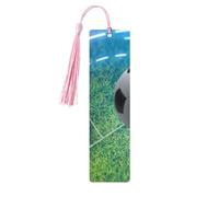 Soccer Sports Ball Print 5pcs Wooden Bookmarks with Tassels, Reading Page Markers Book Marks, Gifts for Men Women