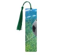 Soccer Sports Ball Print 5pcs Wooden Bookmarks with Tassels, Reading Page Markers Book Marks, Gifts for Men Women