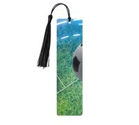 Soccer Sports Ball Print 5pcs Wooden Bookmarks with Tassels, Reading Page Markers Book Marks, Gifts for Men Women