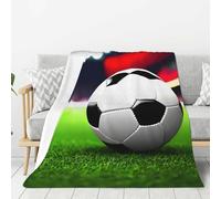 Soccer Sports Ball Print Lightweight Warm Blanket Soft Thick Blankets Bedroom Camping Living Room Traveling