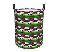 Soccer Sports Ball Printing Comfy Laundry Hamper With Handles Standable Perfect For Festival Multi-Room Storage Solution