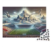 Soccer Stadium Fantasy 1000 Pc Thick Cardboard Jigsaw Puzzle for Teens 12-18, Logic Skill Puzzle, Holiday Party Activity, Thoughtful for Youngsters 38x26cm/1000pcs