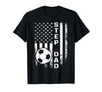 Soccer Step Dad American Flag Vintage Christmas Xmas T-Shirt
