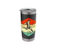 Soccer Sunset Vintage Retro Stainless Steel Insulated Tumbler