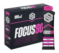 Soccer Supplement Focus90 Caffeine Energy Gels (12 Pack), Quick Release Pre Workout & Running Gels with Beta Alanine & Citrulline Malate, Mixed Berry Flavour
