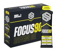 Soccer Supplement Focus90 Caffeine Energy Gels (12 Pack) with 200mg Caffeine, Quick Release Pre Workout Gel with Beta Alanine, Lemon & Lime Flavour