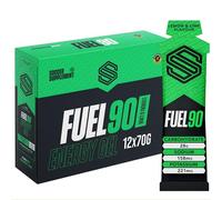Soccer Supplement Fuel90 Quick Release Energy Gels (12 Pack), Sports Gels with Carbohydrates and Electrolytes, Lemon and Lime Flavour