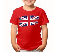 Soccer Team Union Jack UK Flag Great Britain School Boys Girls Kids T-Shirts#DNE Red 12-14 Years