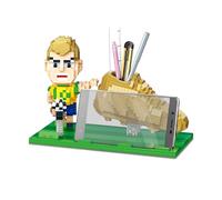 Soccer Theme Micro Building Blocks Set - Cartoon Soccer Player Mini Bricks Kit with Football Pen Holder & Phone Stand, Desktop Organizer Decor, Hobby Construction Toy for Sports Enthusiasts(1324PCS)