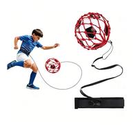 Soccer Training Belt Football Kick Trainer with Adjustable Waist Belt Elastic Rope Solo Soccer Practice for Kids Adult Fits Size 3 4 5 Balls Improve Footwork Control Passing Skill (Red(ball exclude))
