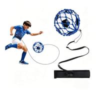 Soccer Training Belt Football Kick Trainer with Adjustable Waist Belt Elastic Rope Solo Soccer Practice for Kids Adult Fits Size 3 4 5 Balls Improve Footwork Control Passing Skill (Blue(ball exclude))