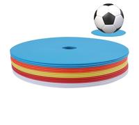 Soccer Training Flat Disc - Football Sign Plate, Exercising Marker | Multifunctional Equipment For Agility Practice Sports Drills PE Coaching Obstacle Course Non-Slip Durable Red Blue