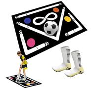 Soccer Training Mat, Football Footstep Training Mat, Silent Shock Absorption Training Mat, Anti-Skid Soccer Footwork Training Mat, Soccer Training Equipment For Kids, Ball Mastery Mat(Color:B)