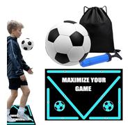 Soccer Training Mat, Silent Football Equipment, 35.43x23.62 Inches L-Shaped Player Skills Trainer, Anti Slip Mat Set, Ideal for Indoor Outdoor Practice, School, and Backyard Use