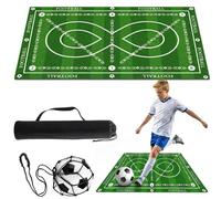 Soccer Training Mat with 8 Design, Non Slip Agility and Dribbling Mat for Ball Control Drills, Portable Indoor Outdoor Use(Large)