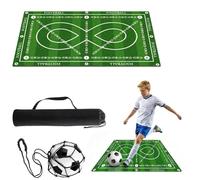 Soccer Training Mat with 8 Design, Non Slip Agility and Dribbling Mat for Ball Control Drills, Portable Indoor Outdoor Use(Medium)
