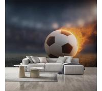 Soccer Wallpaper for Living Room, Sport Ball Football Wall Mural for Bedroom 350x256 cm, Non-Woven Photo Wallpaper, Home Decor D&O44