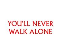 Soccer 'You'll Never Walk Alone Wall Art Sticker Quote Football for Boys Home Decor Living Room Bedroom Vinyl-S-16x57cm-Red