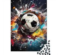 SoccerBallImpact Recycled Cardboard 1000 Piece DynamicArtStyle Puzzle Bundle, Brain Training, Personalised Gift, Wall Decor & Office Break Fun 70x50cm/1000pcs