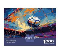 SoccerGoalNetArt 1000 Pieces Jigsaw Puzzle Jigsaw Puzzle Set Premium Cardstock Decompression Wall Decoration Gifts Women Men Cognitive Development Puzzle 52x38cm/1000pcs