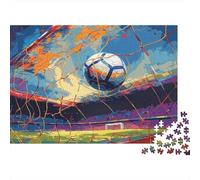 SoccerGoalNetArt 1000pcs Jigsaw Puzzles for Adults 14+, Non-Reflective Paper, Soccer Goal, Fun Entertainment, Brain Teaser for Memory & Focus, Ideal Home Wall Art Decor 38x26cm/1000pcs