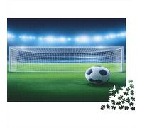 SoccerGoalNight-StadiumIlluminationStyle Puzzle for Adults: Soccer Ball on Stadium Field Brainteasing & Challenging Game for Wall Decoration 52x38cm/1000pcs