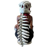 SOCEIMPTS Dinosaur Skeleton Costume Sound Style - Realistic 3D Halloween Skeleton Plush Dino Set Themed Props Party Cosplay, 29.5 Inch Sound Style, Large