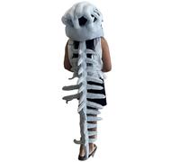SOCEIMPTS Dinosaur Skeleton Costume Sound Style - Realistic 3D Halloween Skeleton Plush Dino Set Themed Props Party Cosplay, 47 Inch, Large
