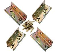 Socell 4 Sets Bed Rail Brackets Heavy Duty No-Mortise Bed Rail Fittings Wooden Bed Frame Connectors with Screws for Headboards Footboards Hold