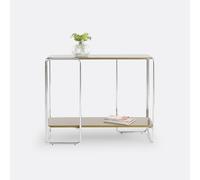 Socer Lacquered Console Table with Two Shelves Khaki