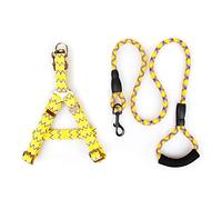 SOCHII Dog Harness and Leash Set Nylon Pet Harnesses Leashes Leads for Small Medium Dogs Puppy Chihuahua Yorkie XS S M L Yellow M