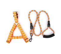 SOCHII Dog Harness and Leash Set Nylon Pet Harnesses Leashes Leads for Small Medium Dogs Puppy Chihuahua Yorkie XS S M L Orange S