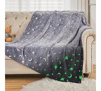 SOCHOW Glow in The Dark Throw Blanket 150cm x 200cm, Galaxy Grey