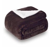 SOCHOW Sherpa Fleece Throw Blanket 150cm×200cm, Brown | Double-Sided Super Soft Luxurious Plush Blanket