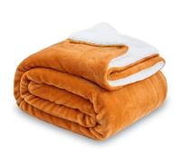 SOCHOW Sherpa Fleece Throw Blanket, Double-Sided Super Soft Luxurious Plush Blanket 127cm×150cm, Burnt Orange