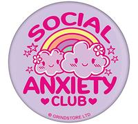 Social Anxiety Club Badge Lilac 3.1x3.1cm