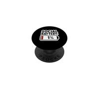 Social Battery 1 Percent Introvert Low Energy PopSockets Adhesive PopGrip
