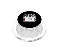 Social Battery 1 Percent Introvert Low Energy PopSockets PopGrip for MagSafe