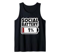 Social Battery 1 Percent Introvert Low Energy Tank Top