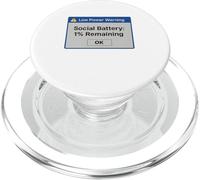 Social Battery 1% Remaining - Funny Introvert Low Power PopSockets PopGrip for MagSafe