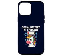 Social Battery At 1 Percent Funny Introvert Unicorn Case for iPhone 12 Pro Max